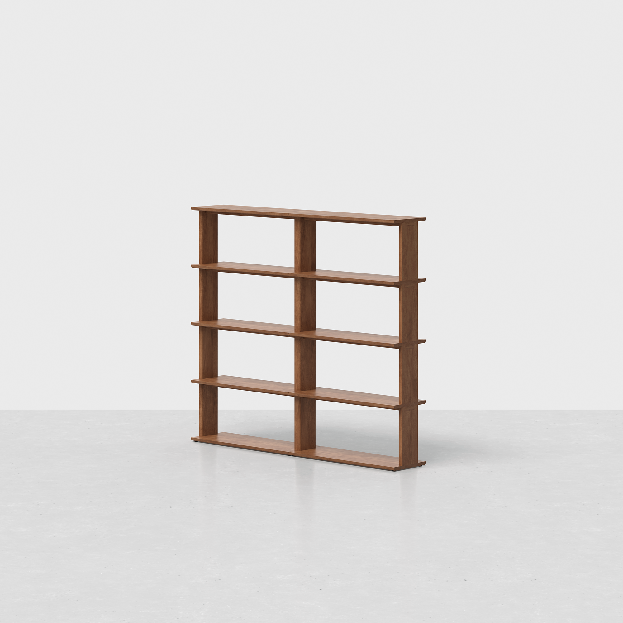 The Bookshelf (Walnut / 4x2) - Render - Angled