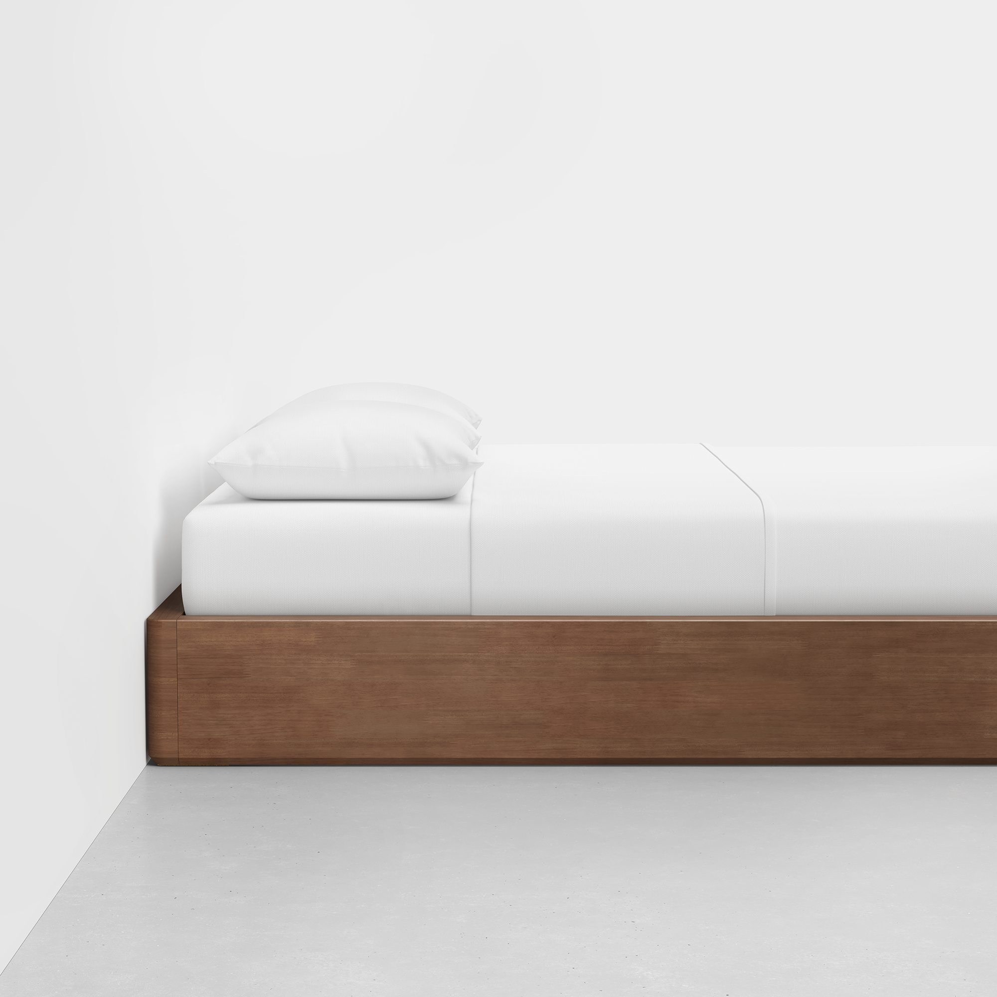 Essential Bed (Walnut / Frame) - Side