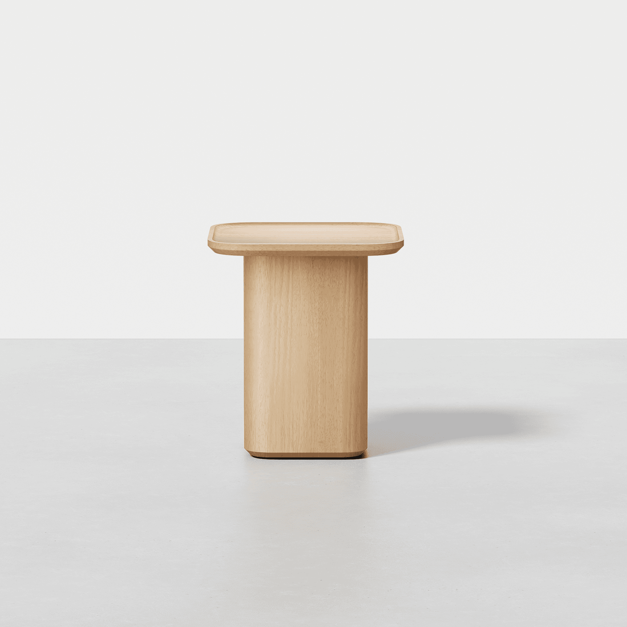 Pedestal Side Table (Natural) - Render - Front