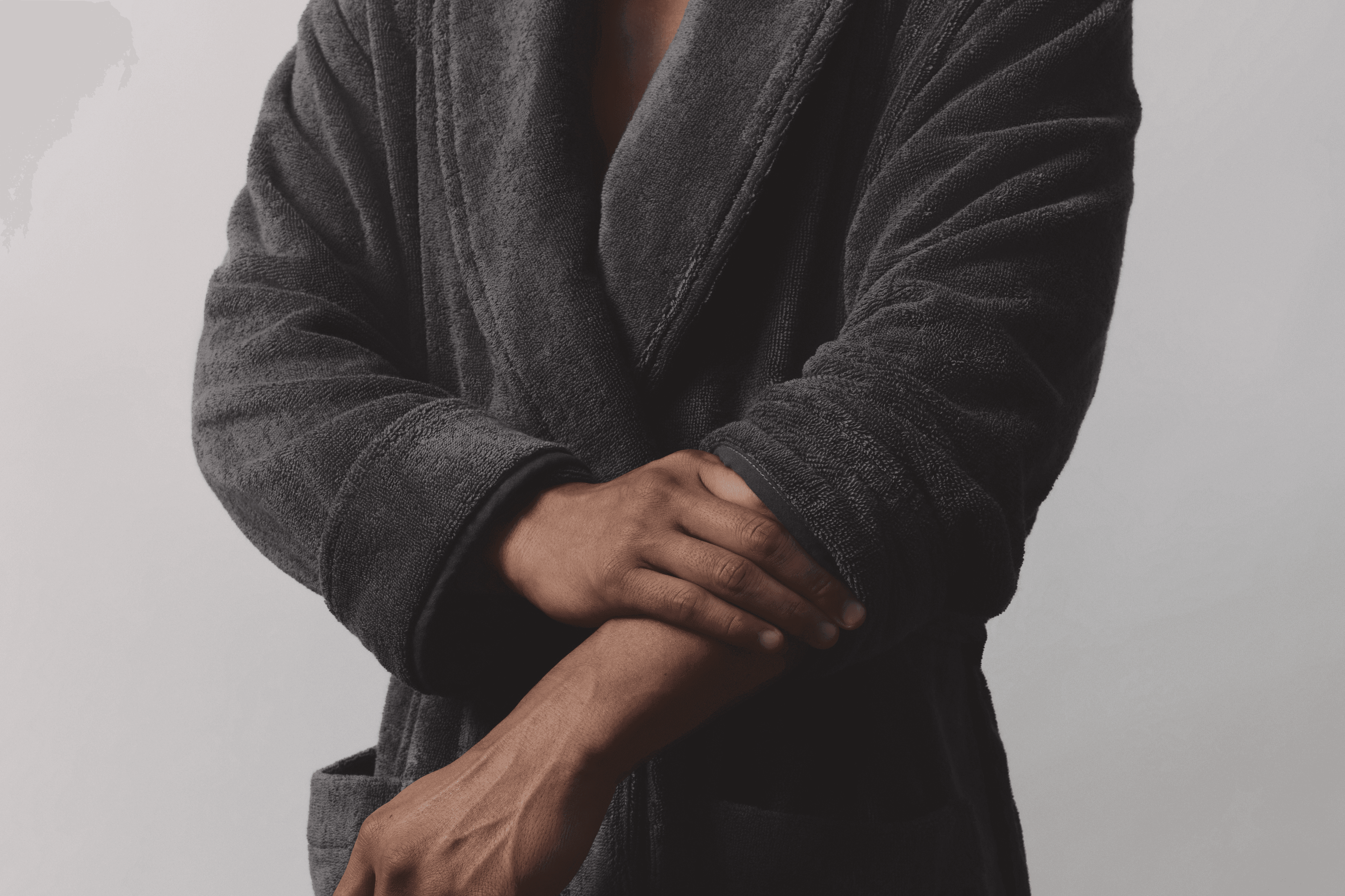 Turkish Cotton Bath Robe (Editorial / Dark Charcoal) - PDP