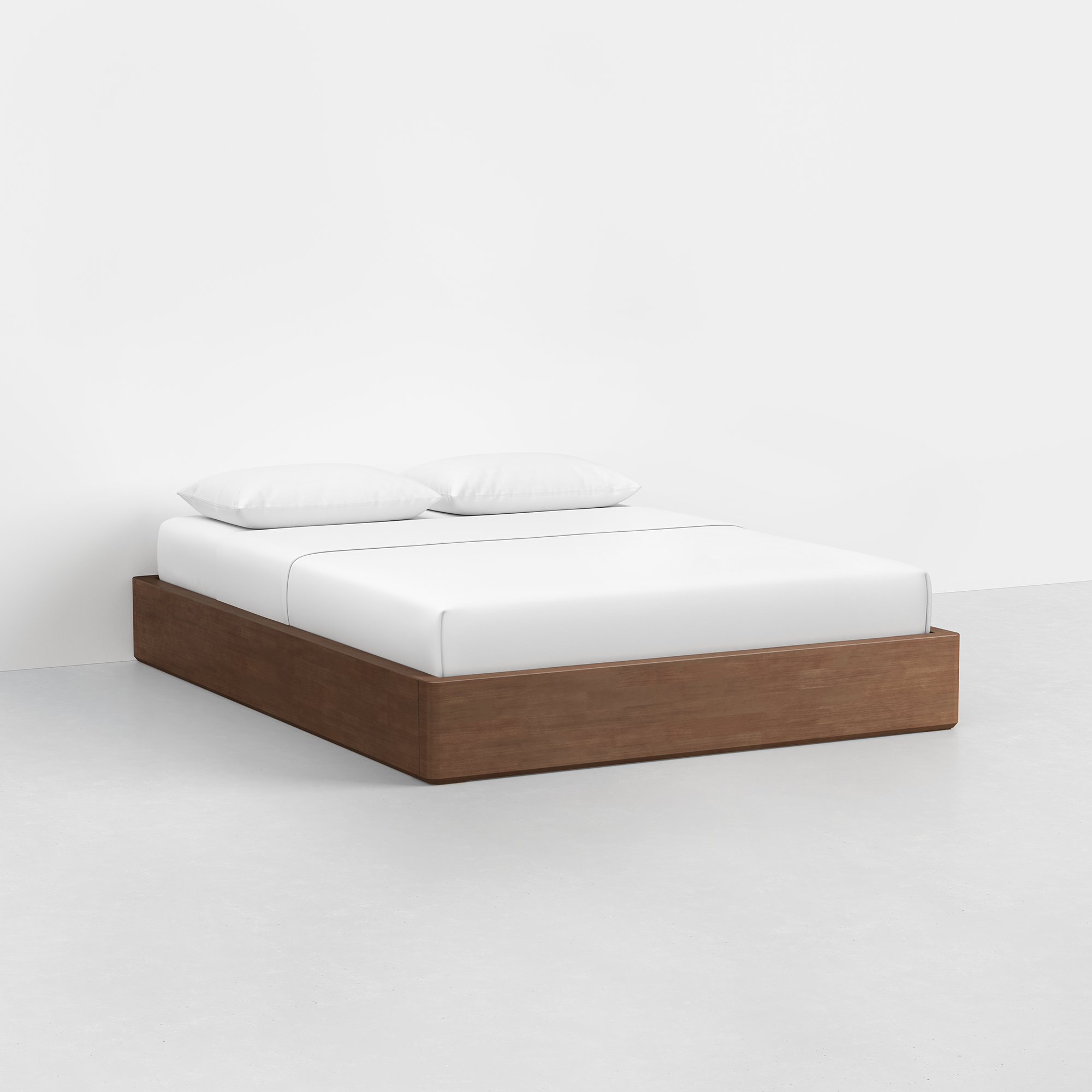 Essential Bed (Walnut / Frame) - Angled