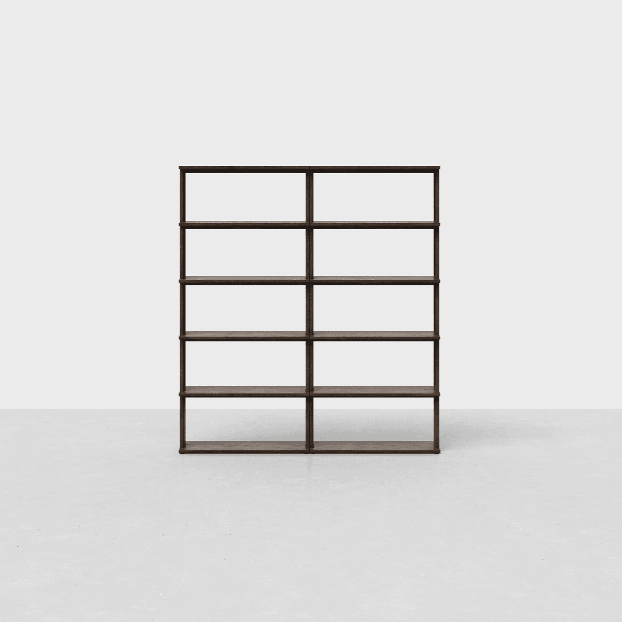 The Bookshelf (Espresso / 5x2) - Render - Front