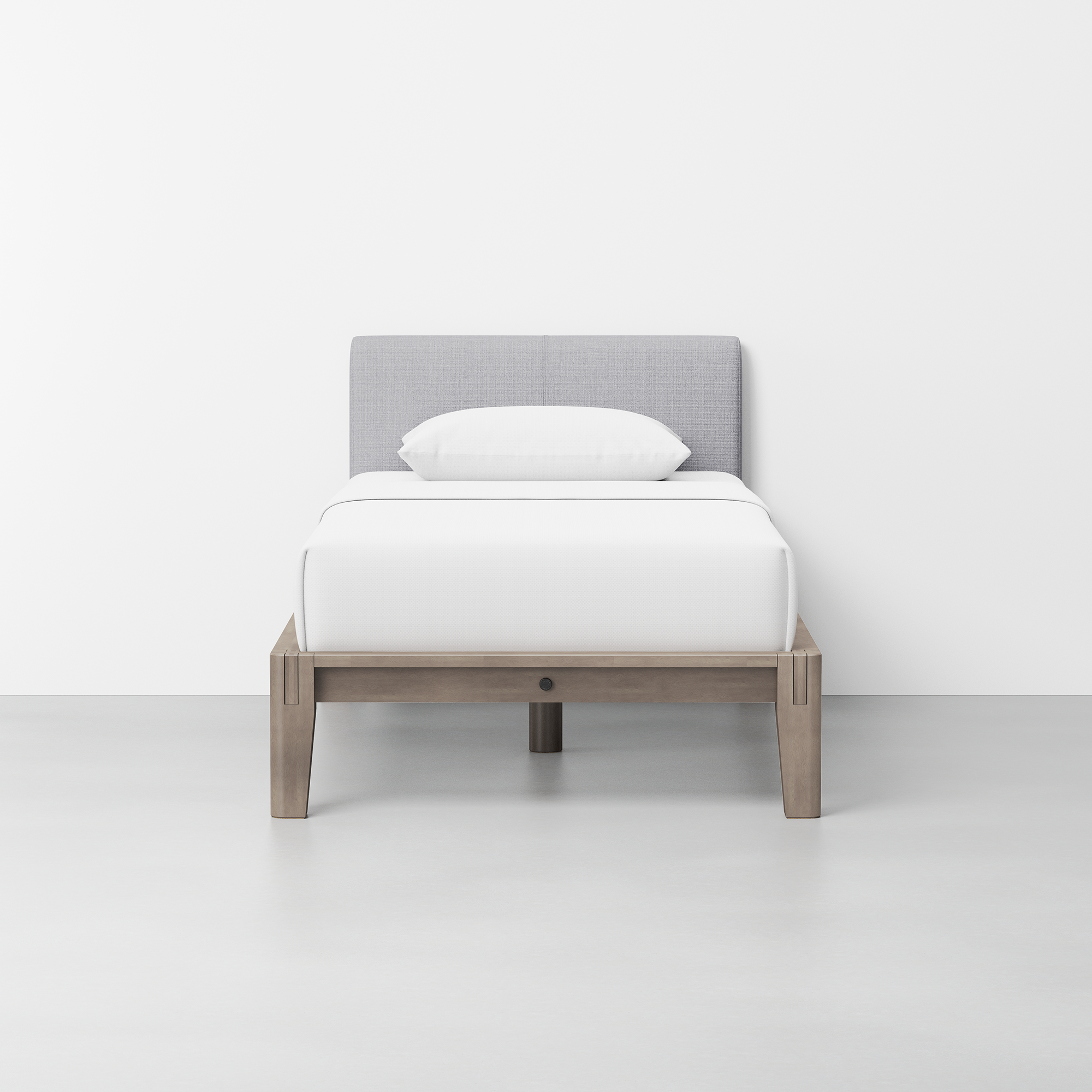 The Bed (Twin / Grey / Fog Grey) - Render - Front