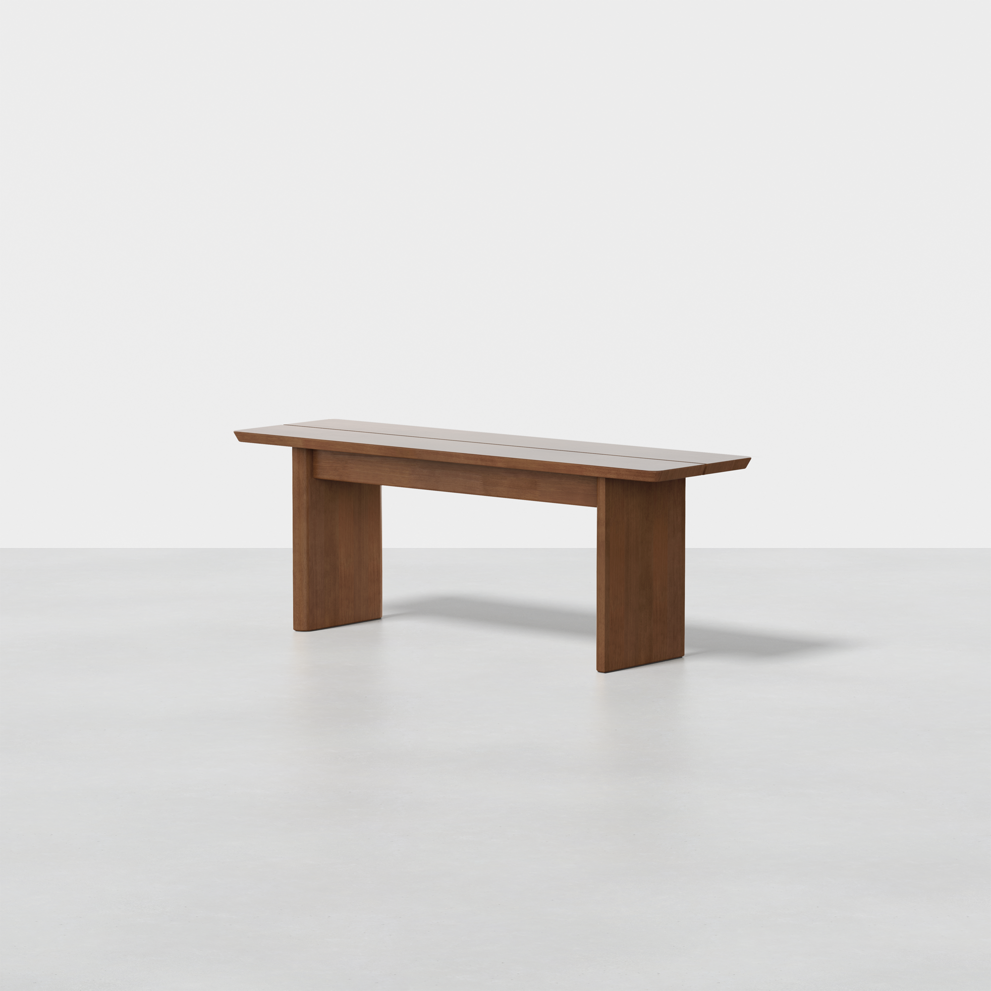 Pillar Bench - 48 in - Walnut - Angled