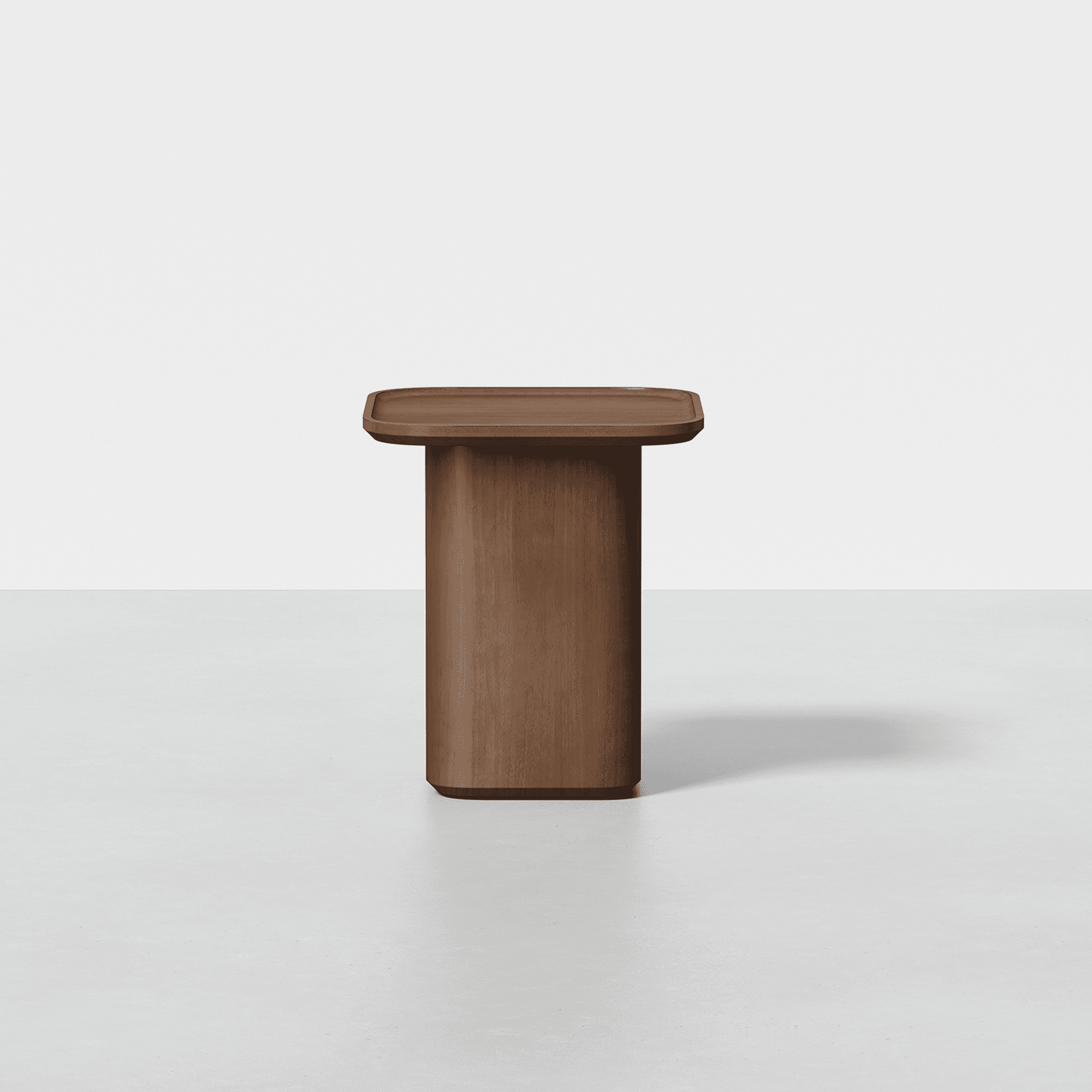 Pedestal Side Table (Walnut) - Render - Front