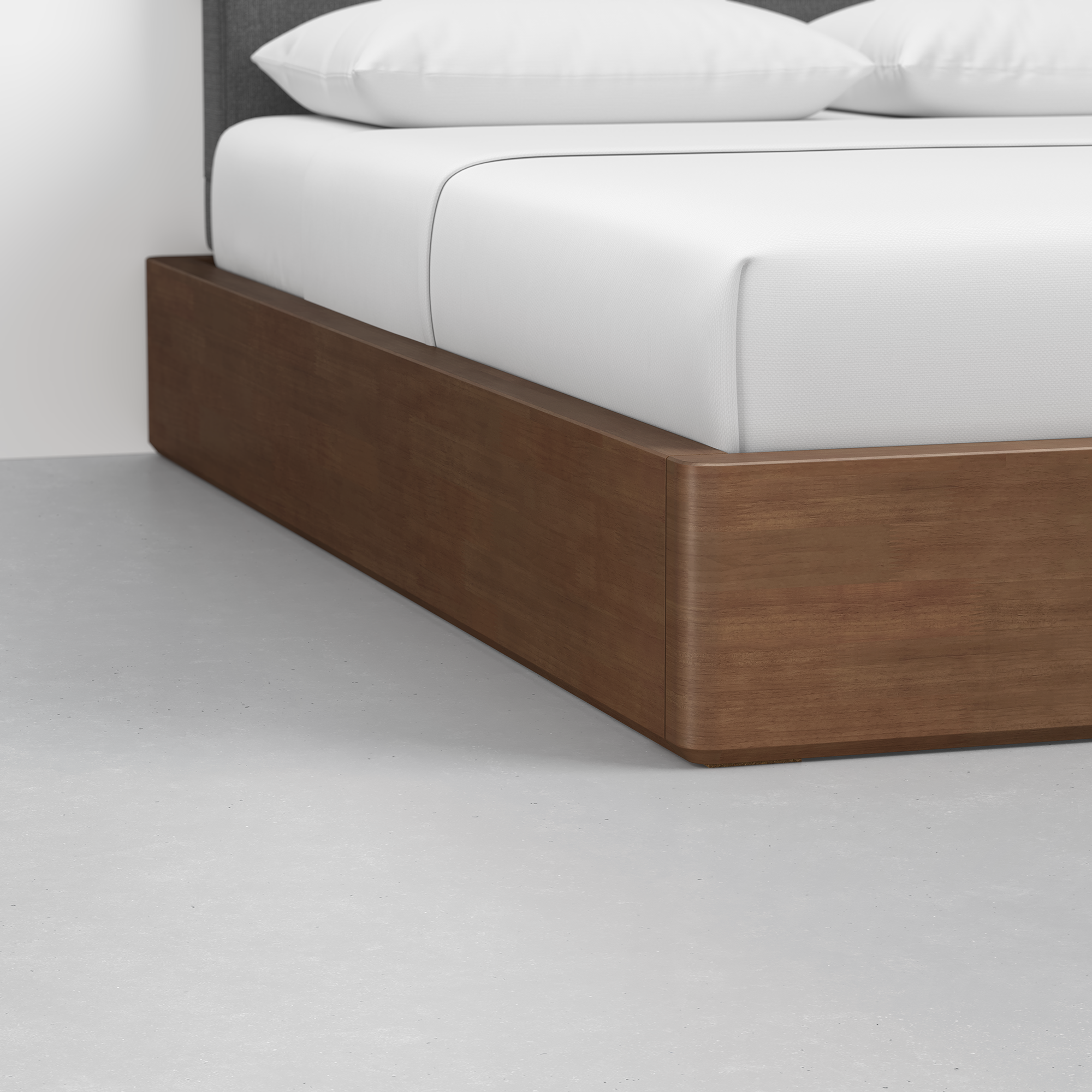 Essential Bed (Walnut / Dark Charcoal) - Joint Detail