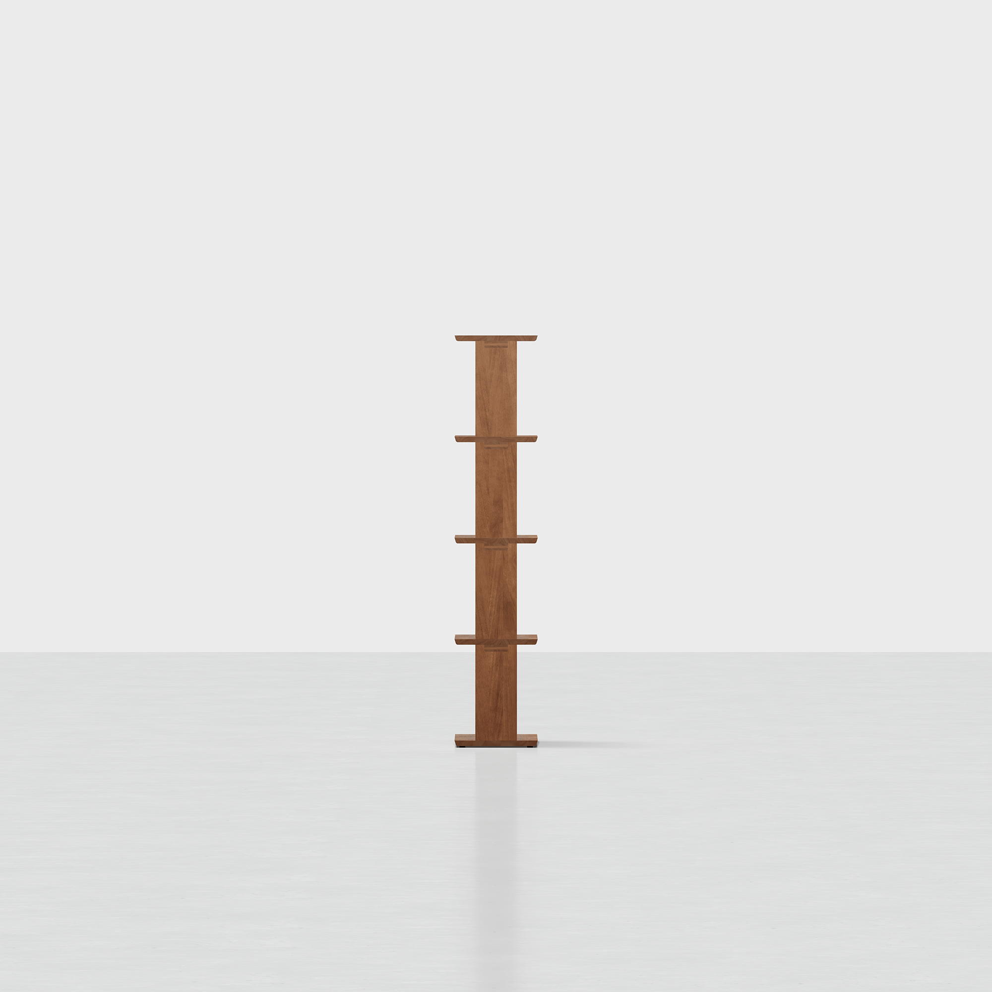 The Bookshelf (Walnut / 4x1) - Render - Side