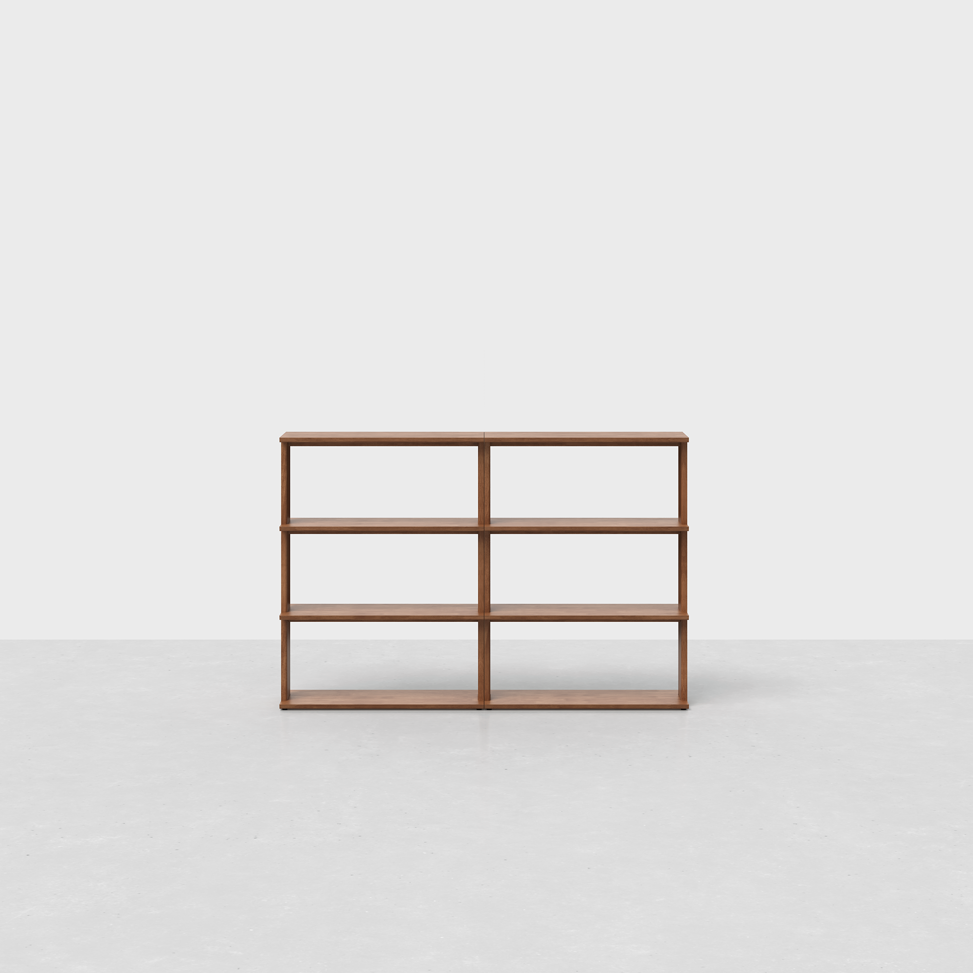 The Bookshelf (Walnut / 3x2) - Render - Front