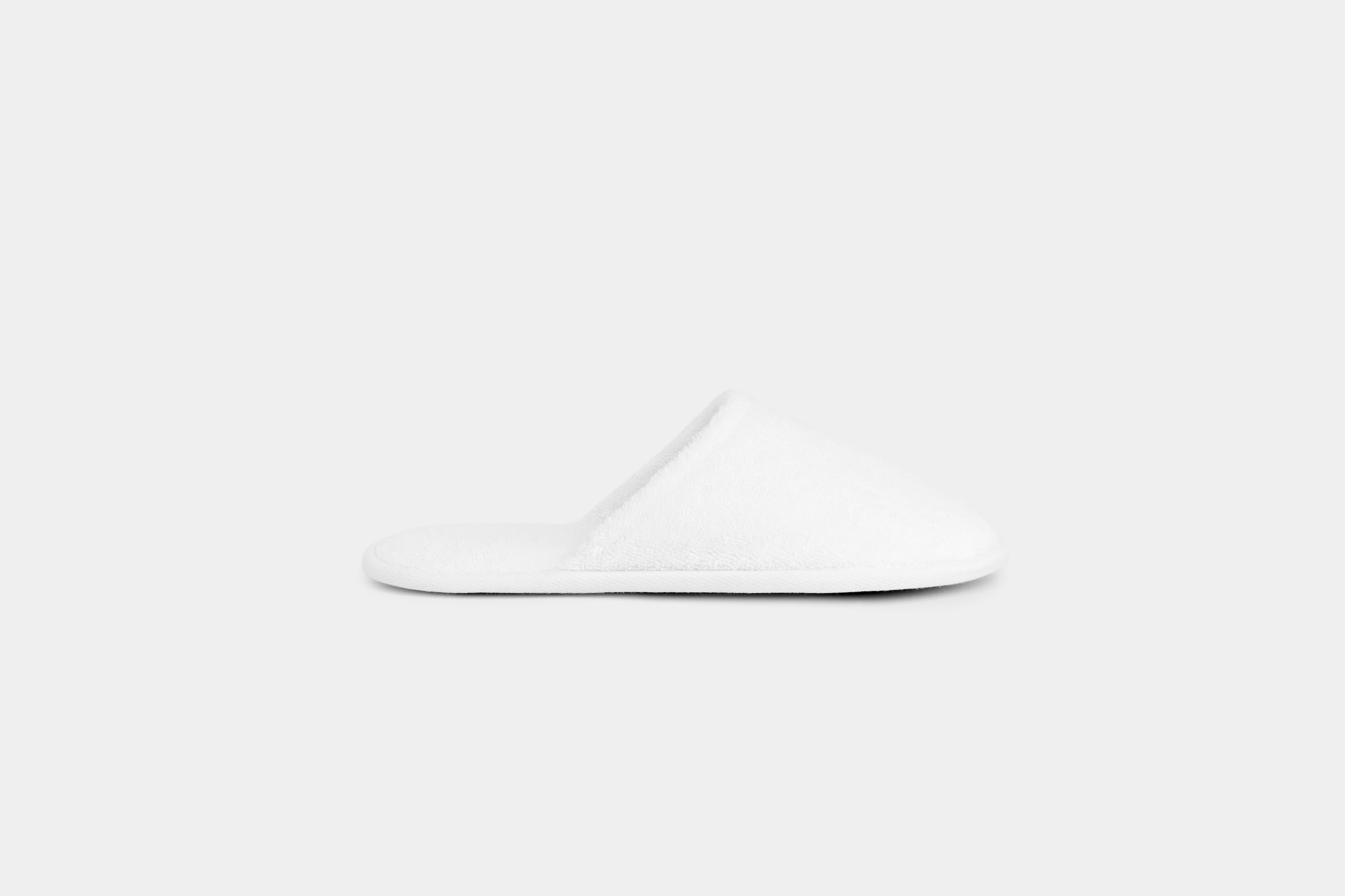 Turkish Cotton Bath Slippers (White) - Side Single