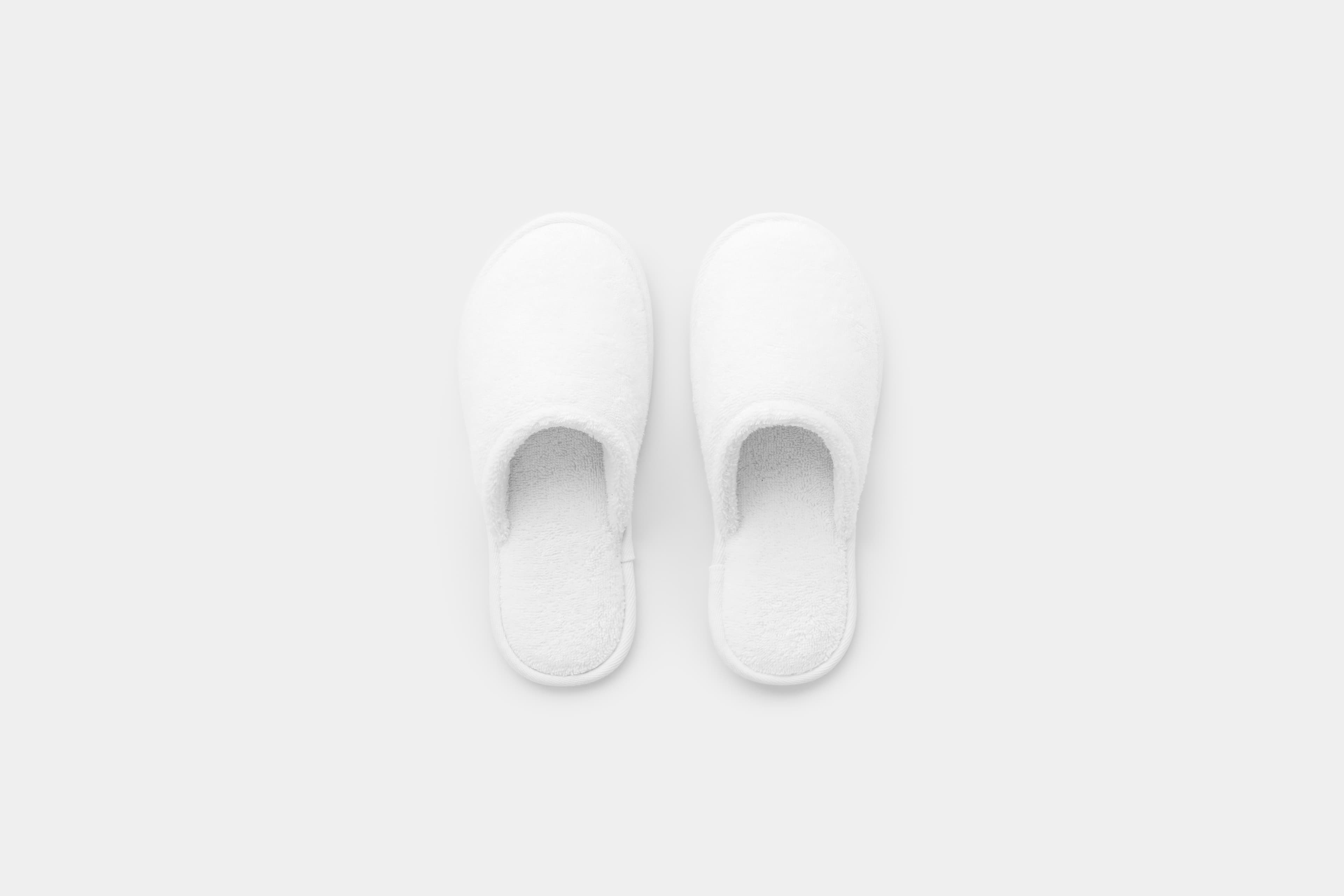 Turkish Cotton Bath Slippers (White) - Front