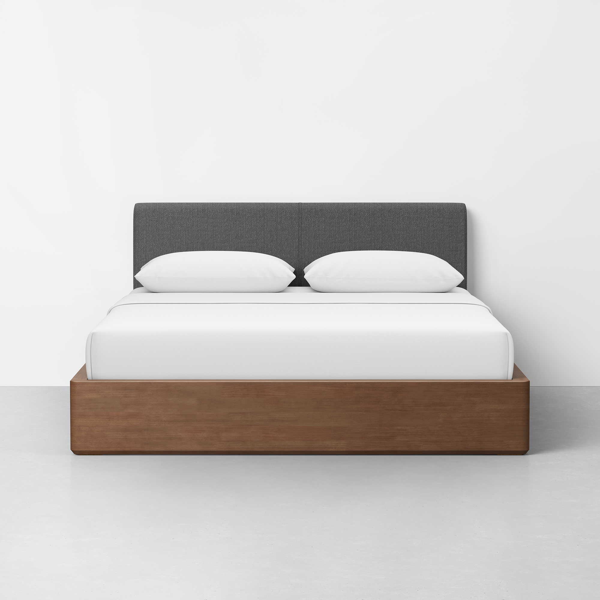 Essential Bed (Walnut / Dark Charcoal) - Front