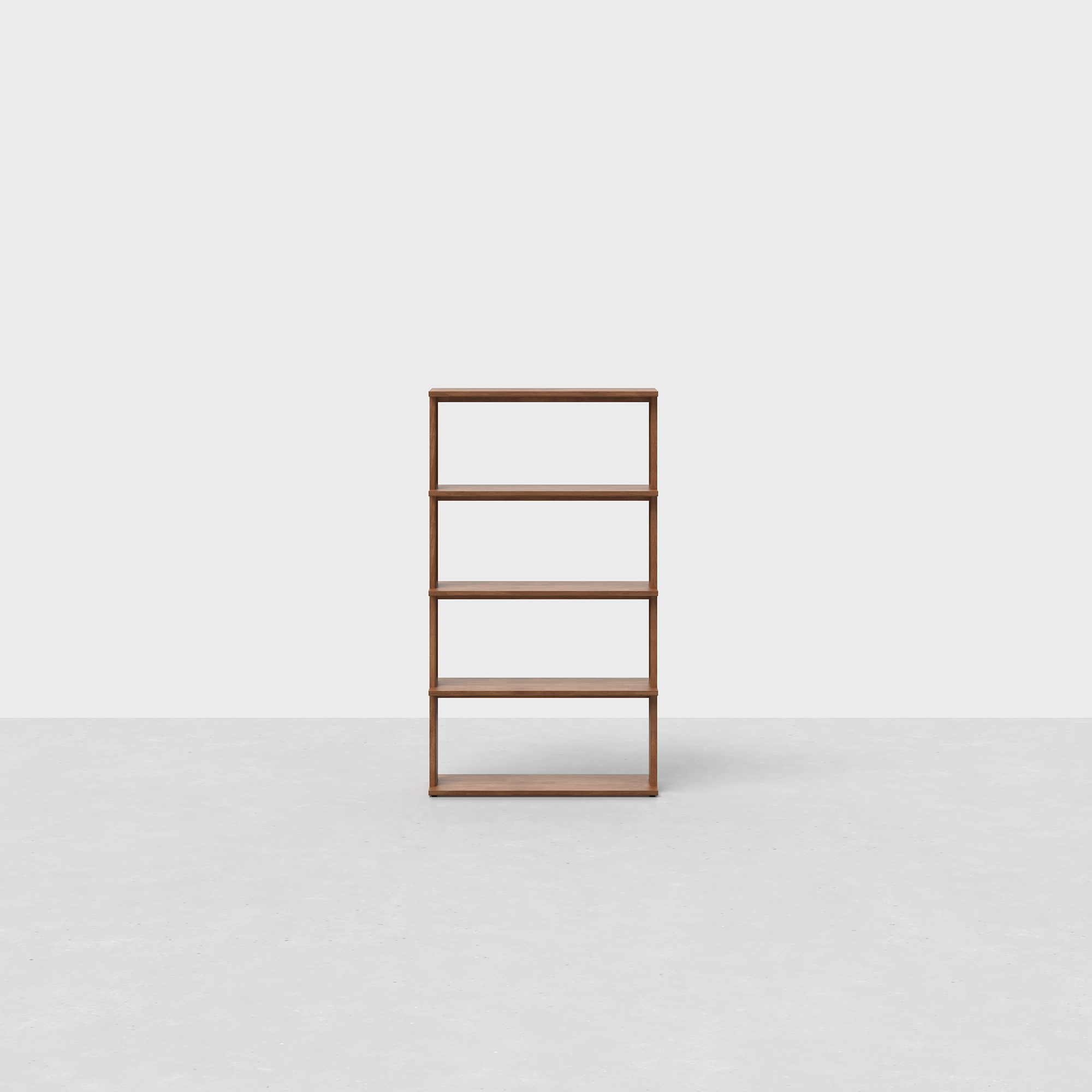 The Bookshelf (Walnut / 4x1) - Render - Front