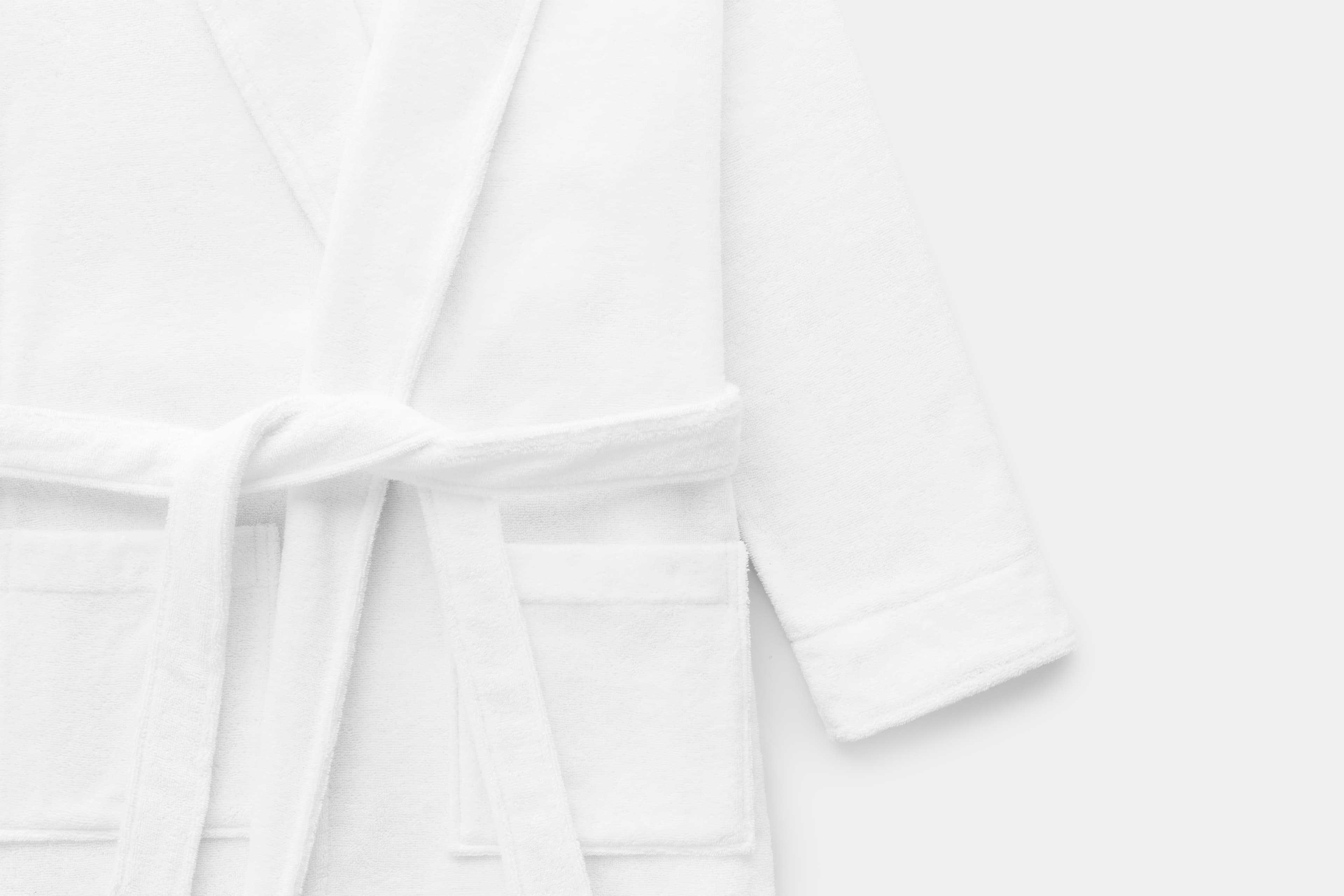 Turkish Cotton Bath Robe (White) - Belt Detail