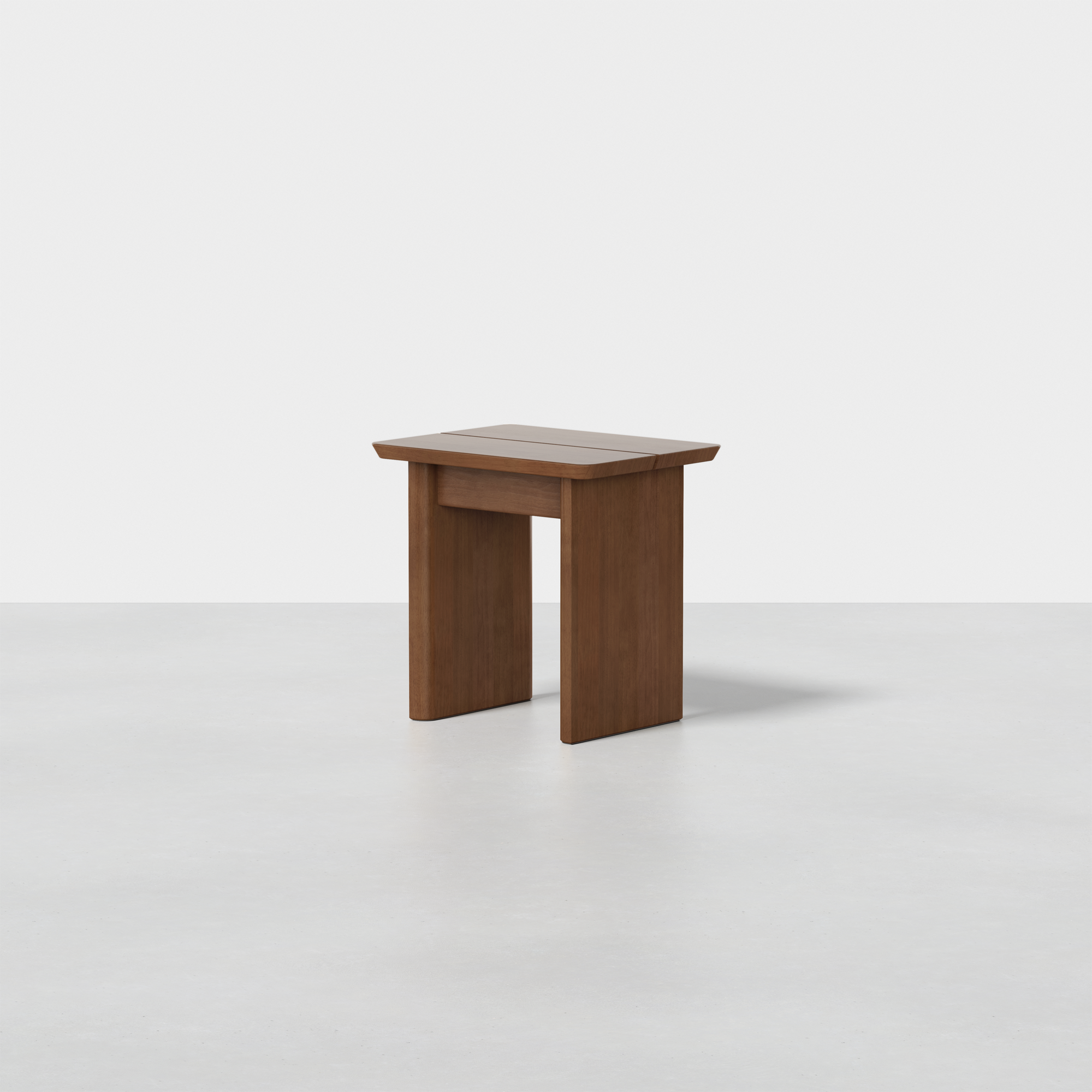 Pillar Stool (Walnut) - Angled