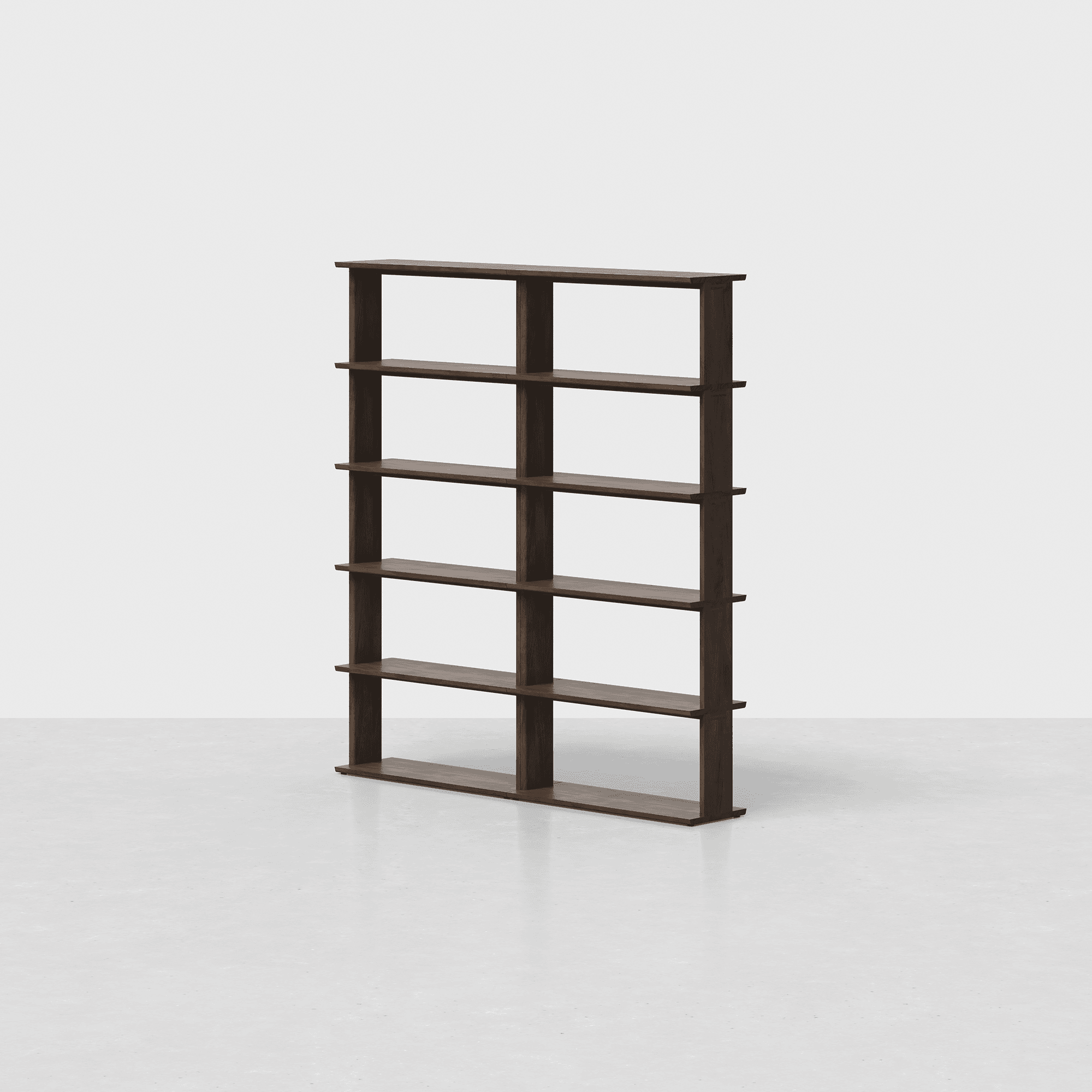 The Bookshelf (Espresso / 5x2) - Render - Angled