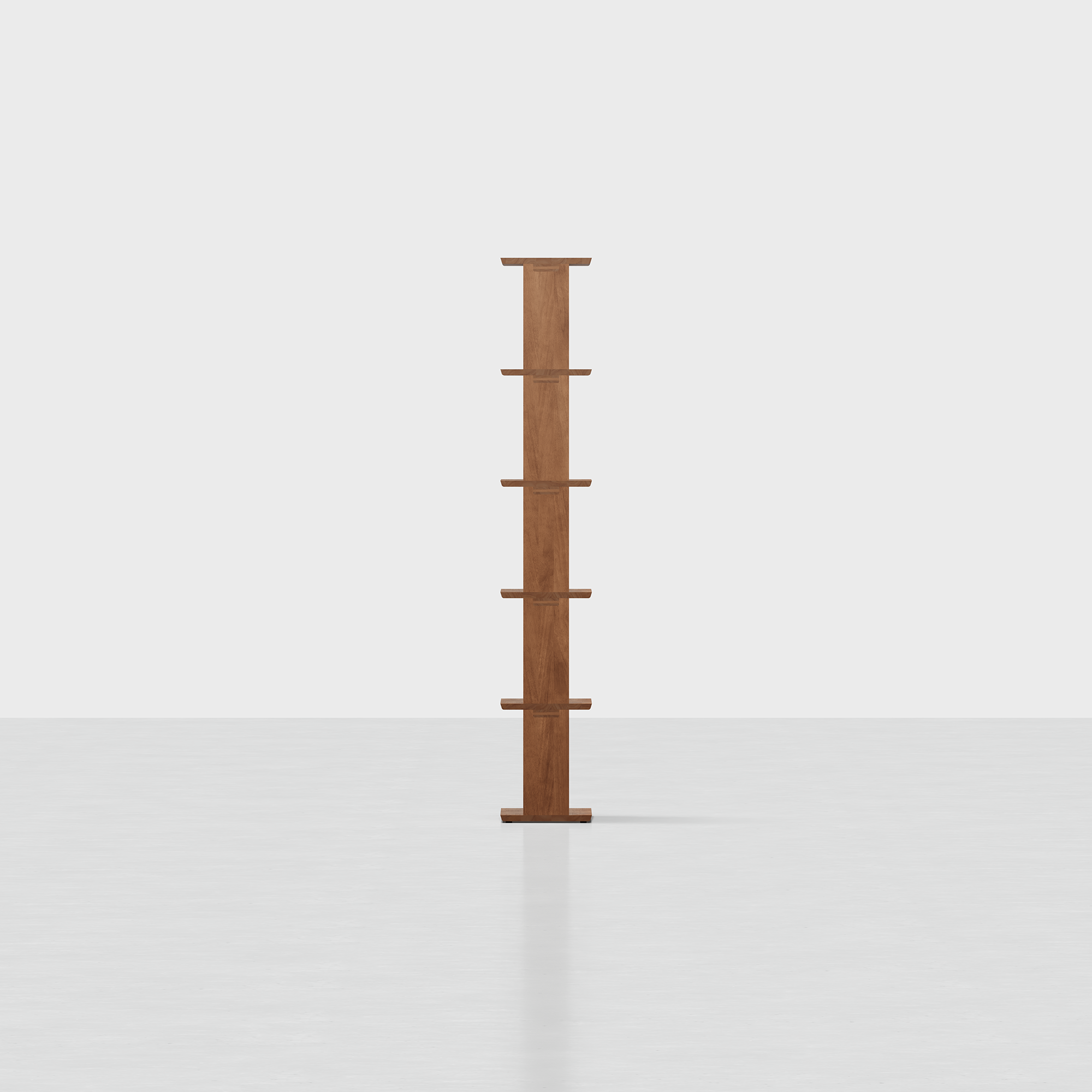 The Bookshelf (Walnut / 5x1) - Render - Side