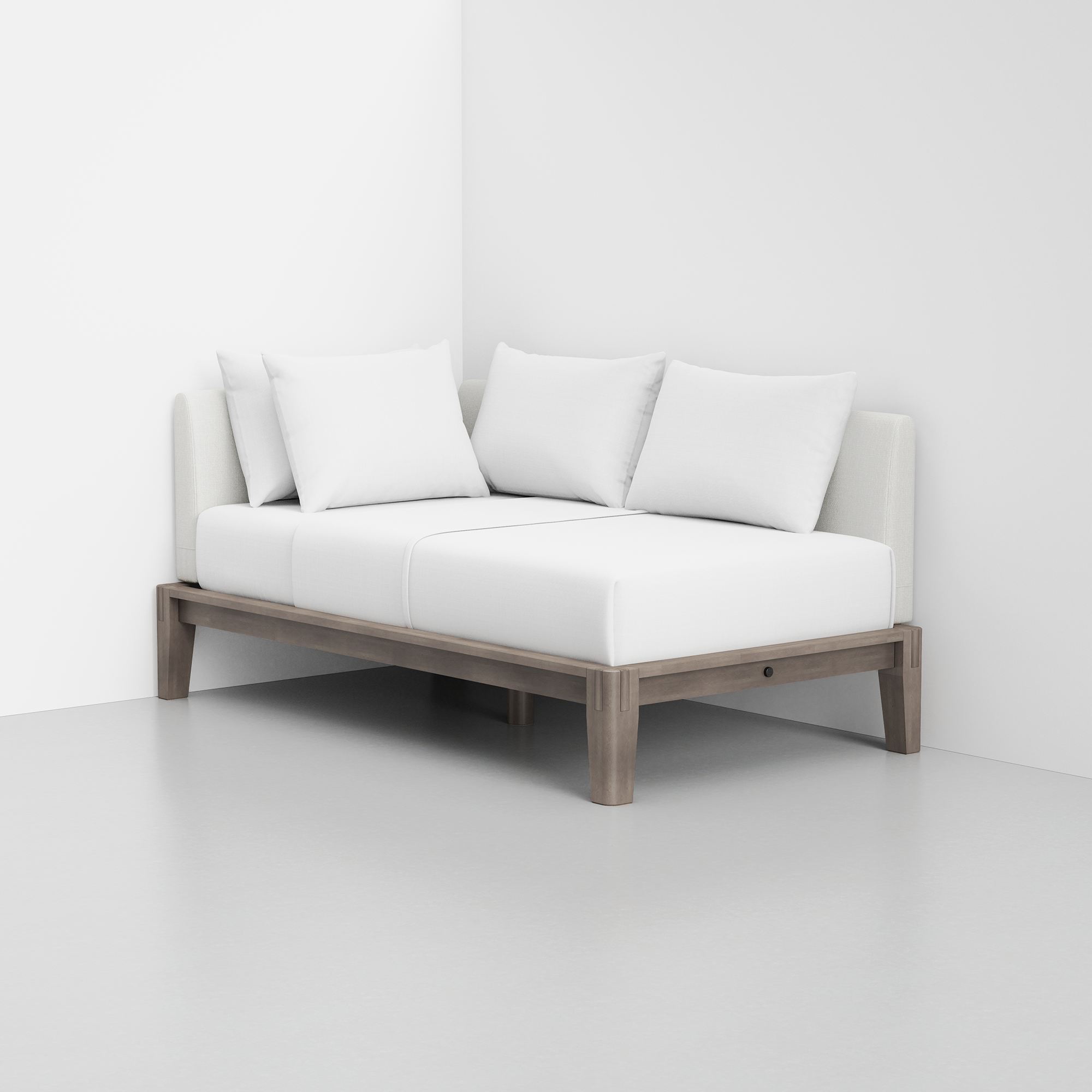 PDP Image: The Daybed (Grey / Light Linen) - Rendering - Pillow