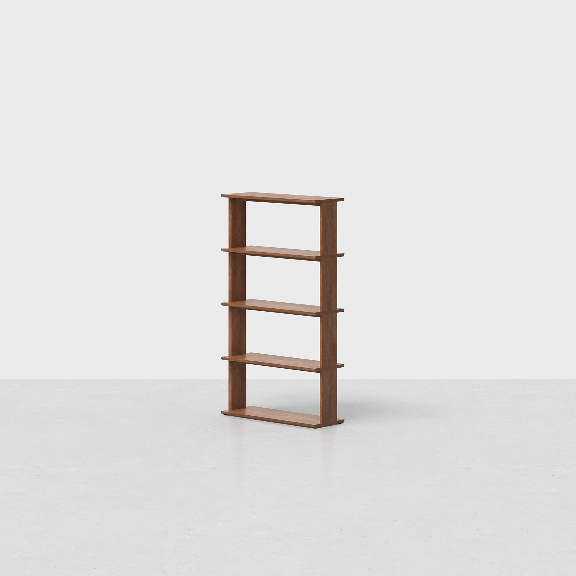 The Bookshelf (Walnut / 4x1) - Render - Angled