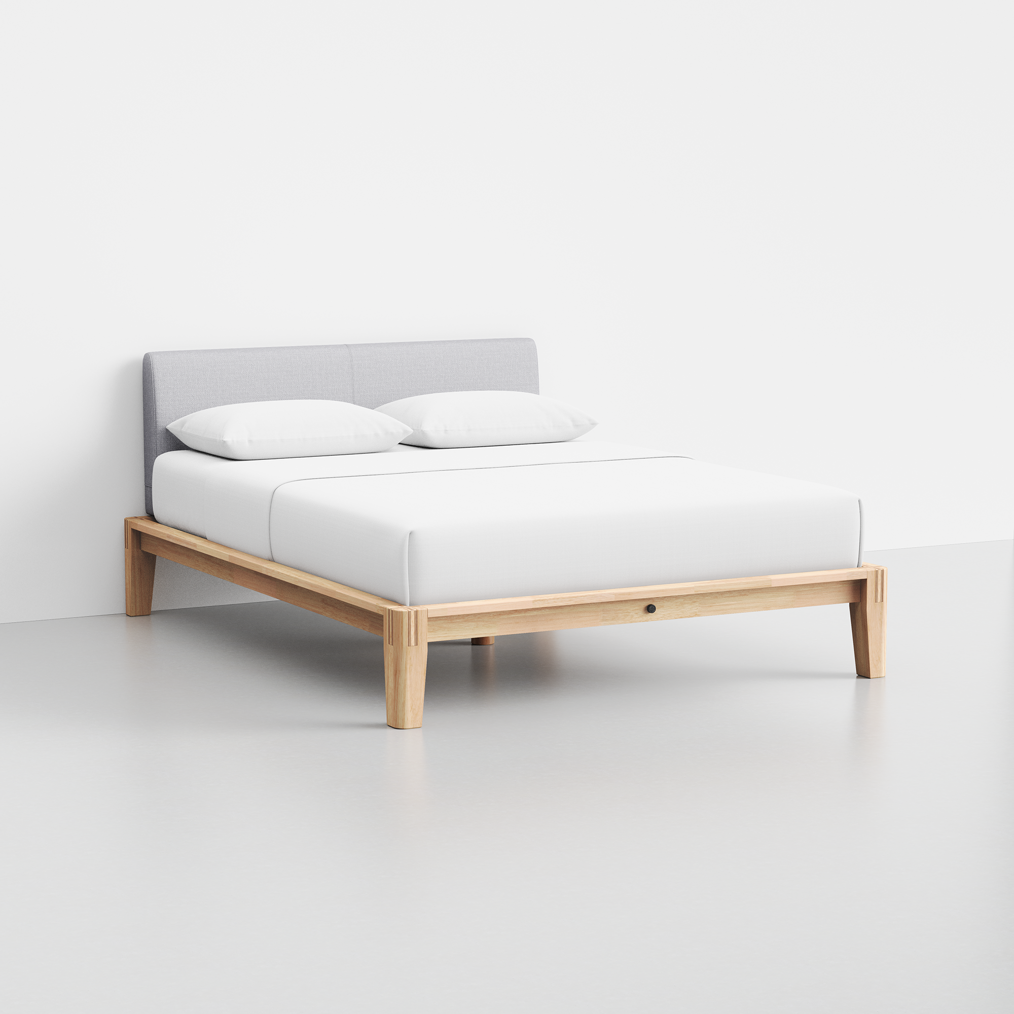 The Bed (Natural / Fog Grey) - Render - Angled