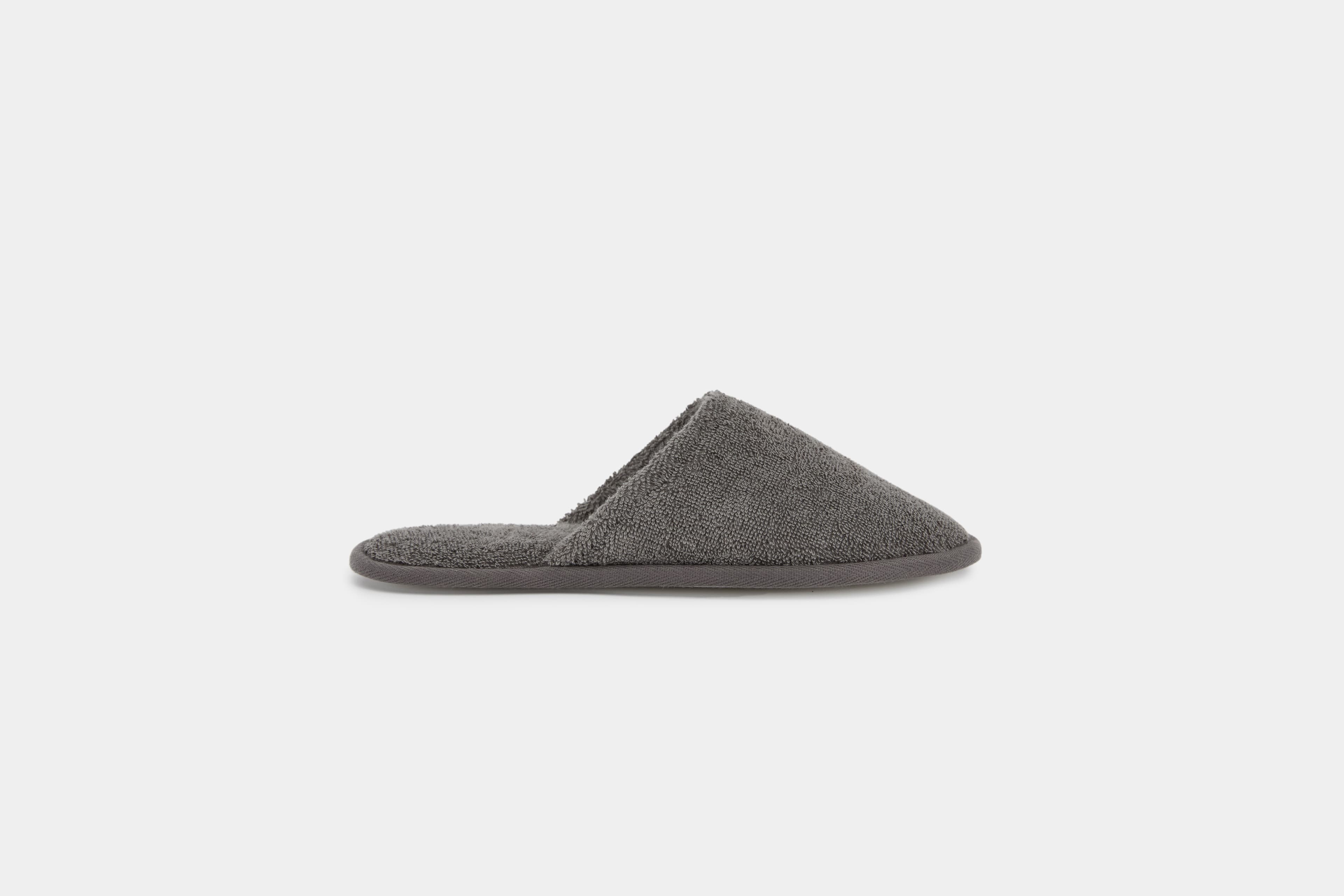 Turkish Cotton Bath Slippers (Dark Charcoal) - Side Single