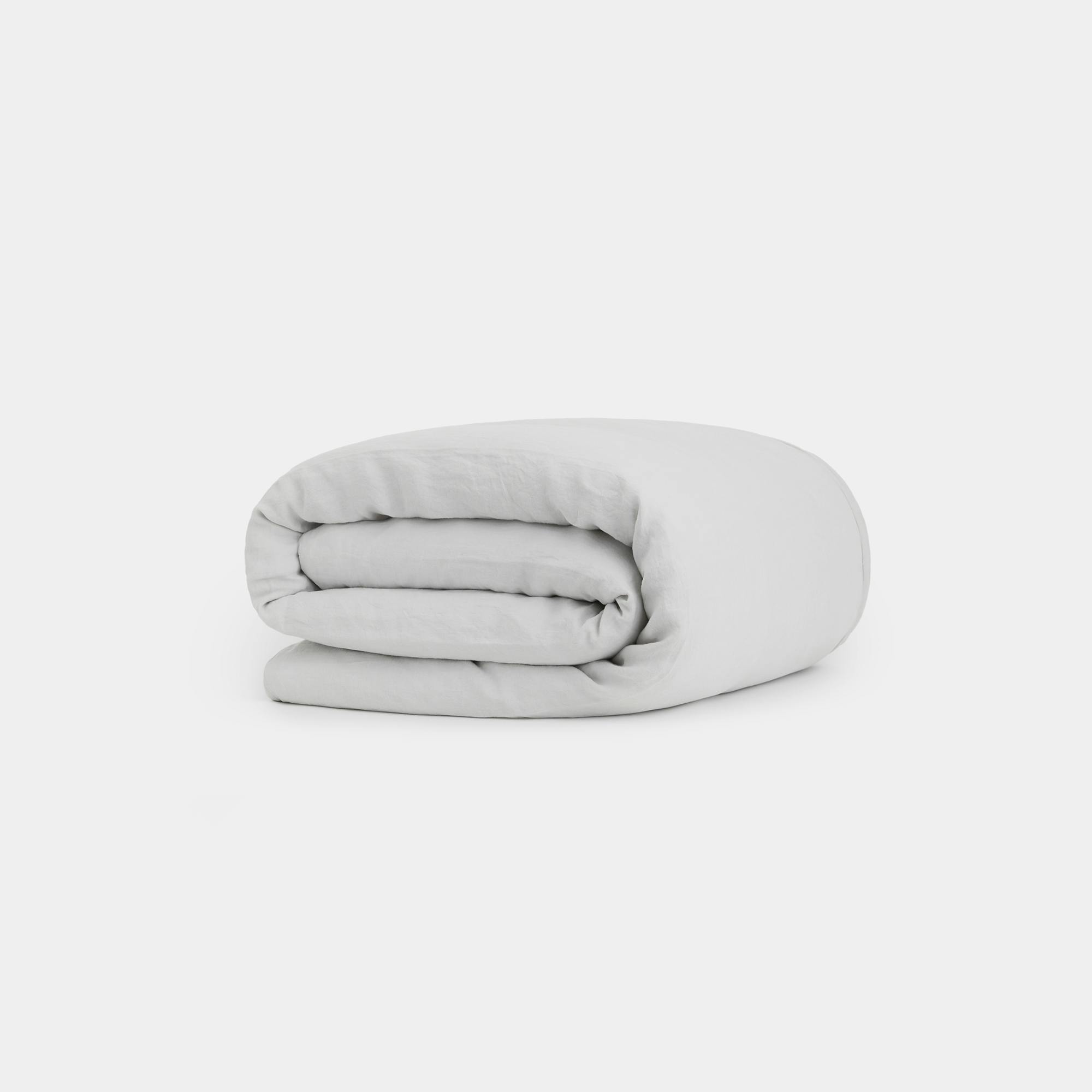 Linen Duvet Cover (Stone) - Folded