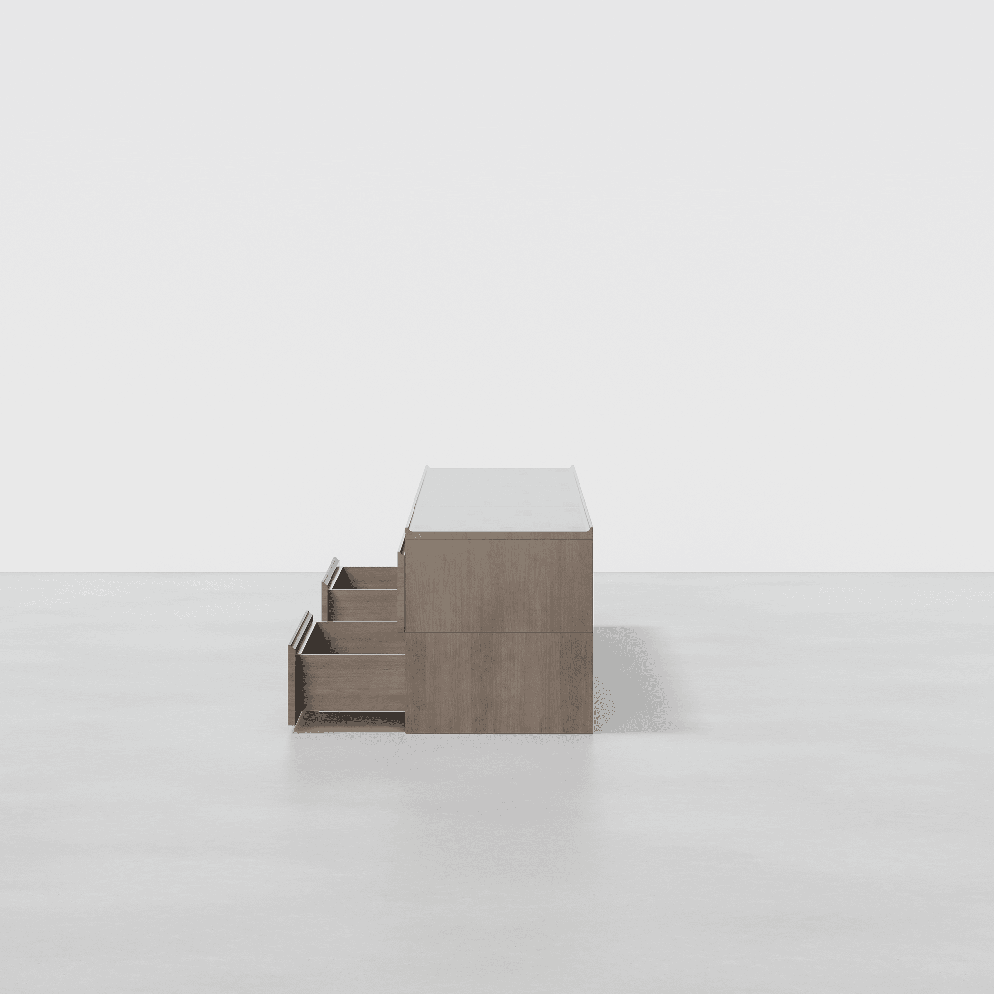 The Credenza (Grey / 2x3) - Render - Drawer Open Side