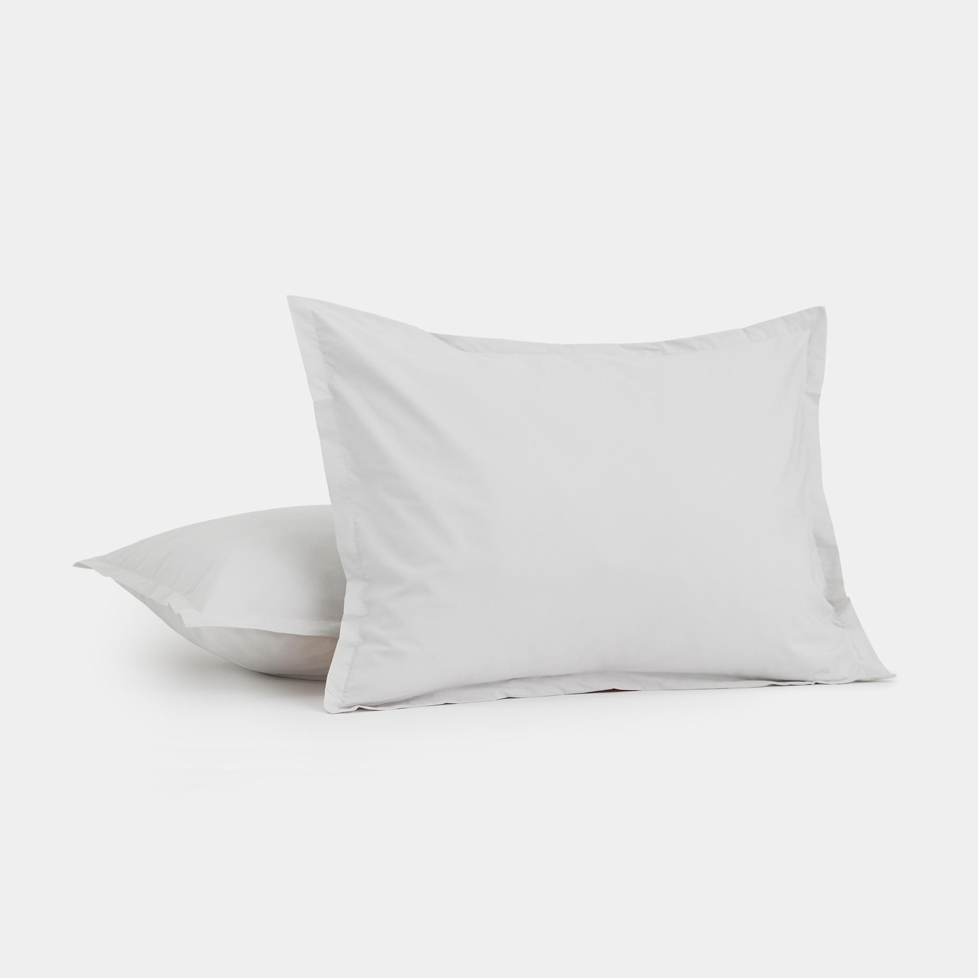 Cotton Percale Sham Set (Stone) - Stacked