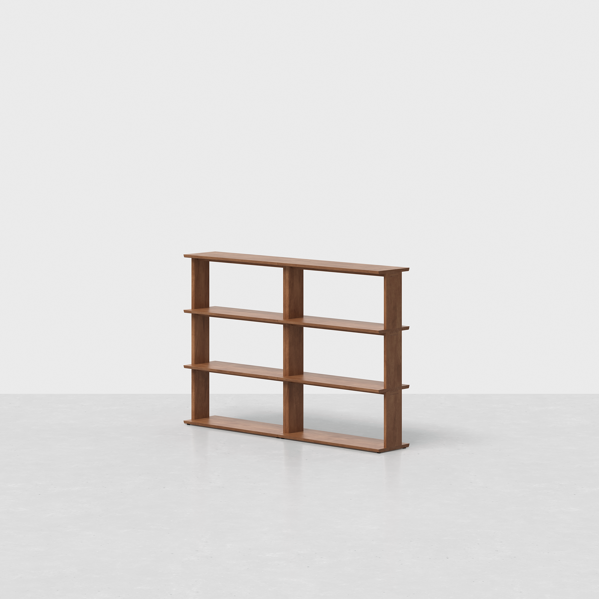 The Bookshelf (Walnut / 3x2) - Render - Angled