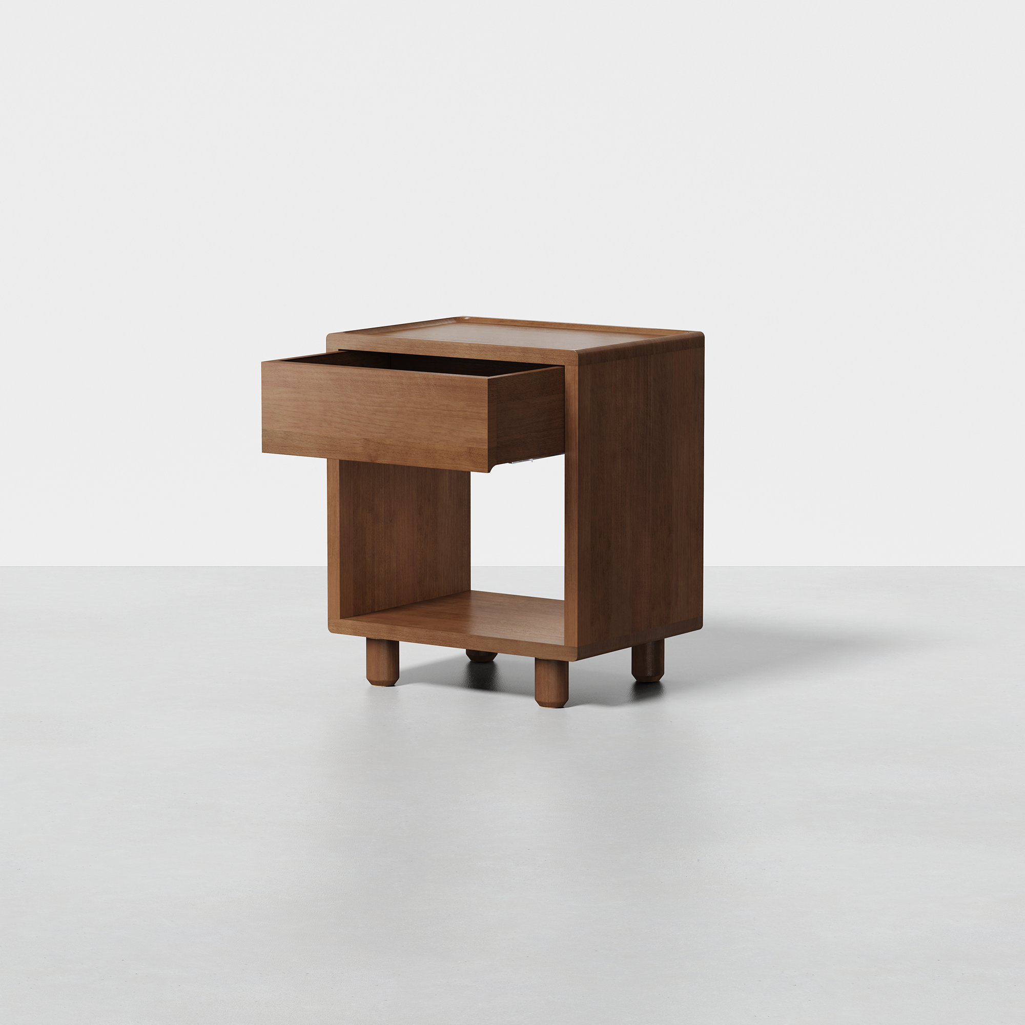 The Legs (Walnut) - Render - NS Angled Open