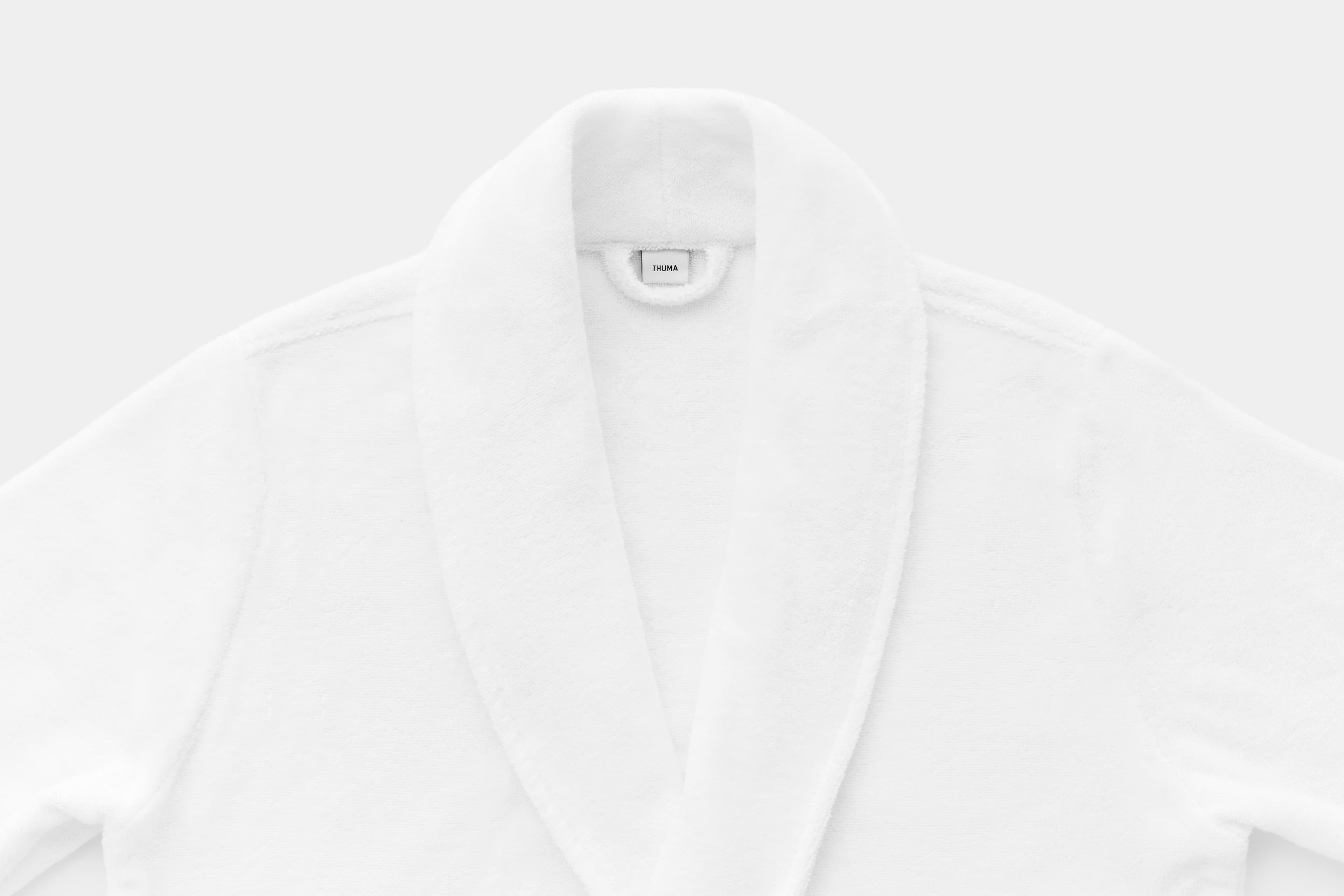 Turkish Cotton Bath Robe (White) - Collar