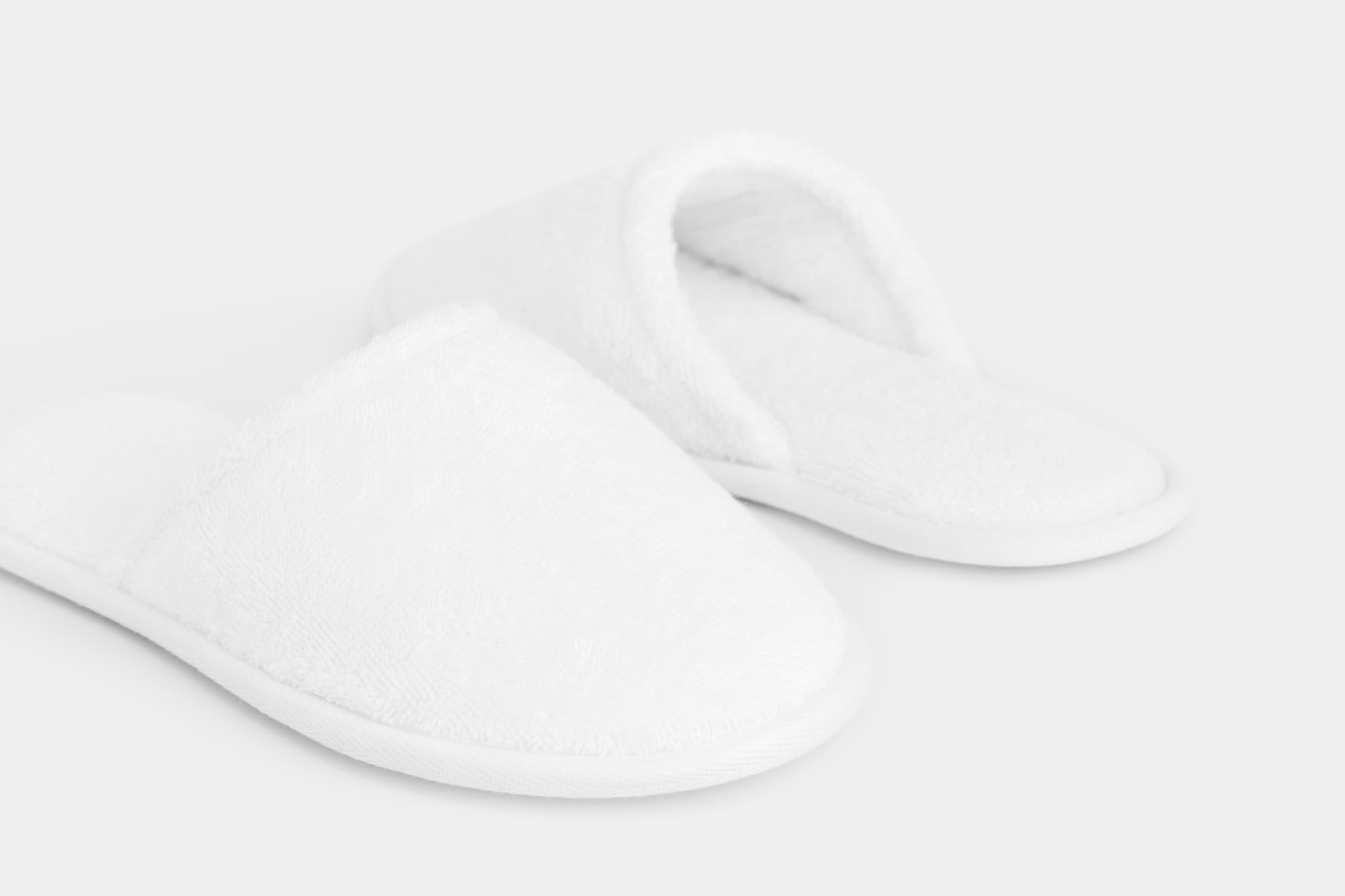 Turkish Cotton Bath Slippers (White) - Detail 